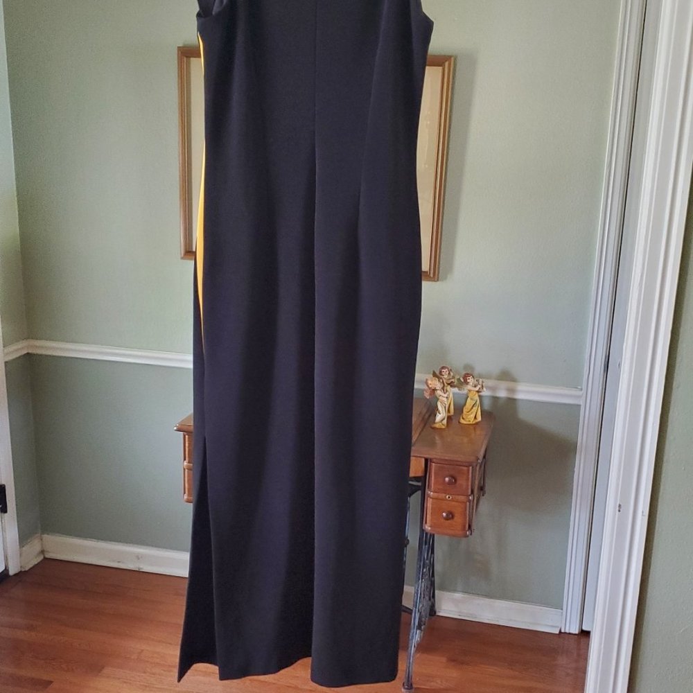 Vintage 80's black with sunburst maxi dress - Picture 7 of 9